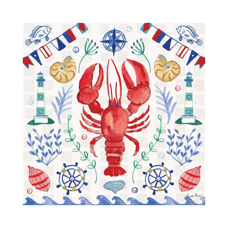 Maritime Delight III by Farida Zaman - Wrapped Canvas Painting, 66.04 cm H x 66.04 cm W x 1.91 cm D