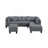 104.5" Upholstered Sofa,Chaise & Ottoman , Gray