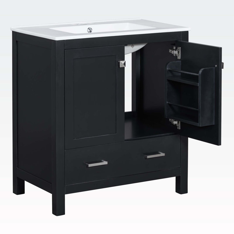 Armoire de salle de bain Leilaney, Noir