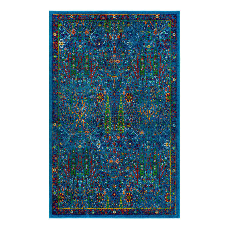 Floral Indoor Rug, Rectangle 5'3" x 8'