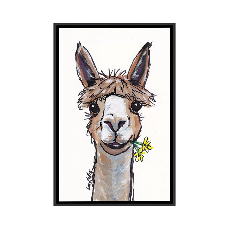 «Lycomend the Alpaca», impression sur toile, H 26 po x l 18 po x P 1,5 po, Toile avec cadre noir