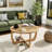 Vintage Wooden Nahunta Round Rattan Coffee Table
