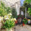 Arche de jardin en métal avec banc transformé en support à fleurs W58,07 * H97,24