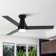 Vaczon 48" 3 - Blade Modern Black Flush Mount Ceiling Fan with LED Lights and Remote Control