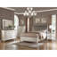 Table de chevet classique Classic Finition beige / blanc ou table de chevet 2 tiroirs argent antique