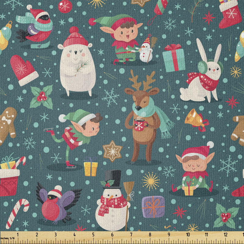 Armbruster Bear Mitten Elf Deer Snowman Bird Candycane Multi-Purpose Fabric