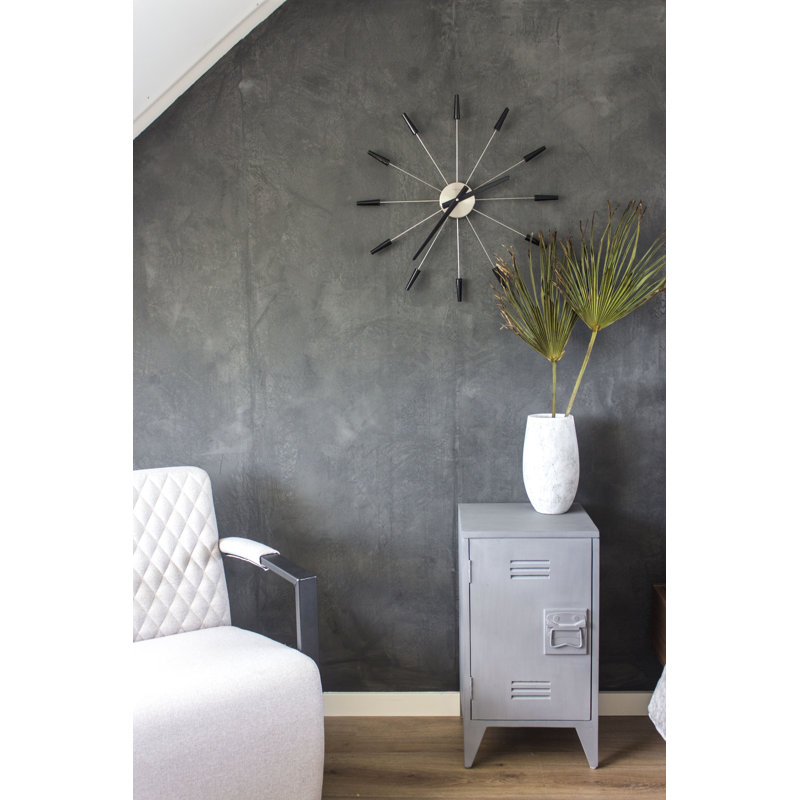 Plug Inn Metal Wall Clock, Black
