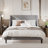 Bowdoin Modern Linen Upholstered Wingback Platform Bed with Wooden Slats-47617072-47617079