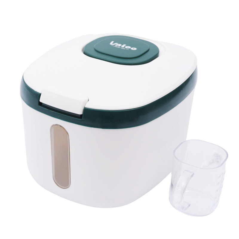 Braidan 176oz. Food Storage Container, White/Dark Green