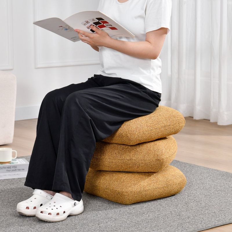 Agnes Upholstered Round Swivel Ottoman, Yellow