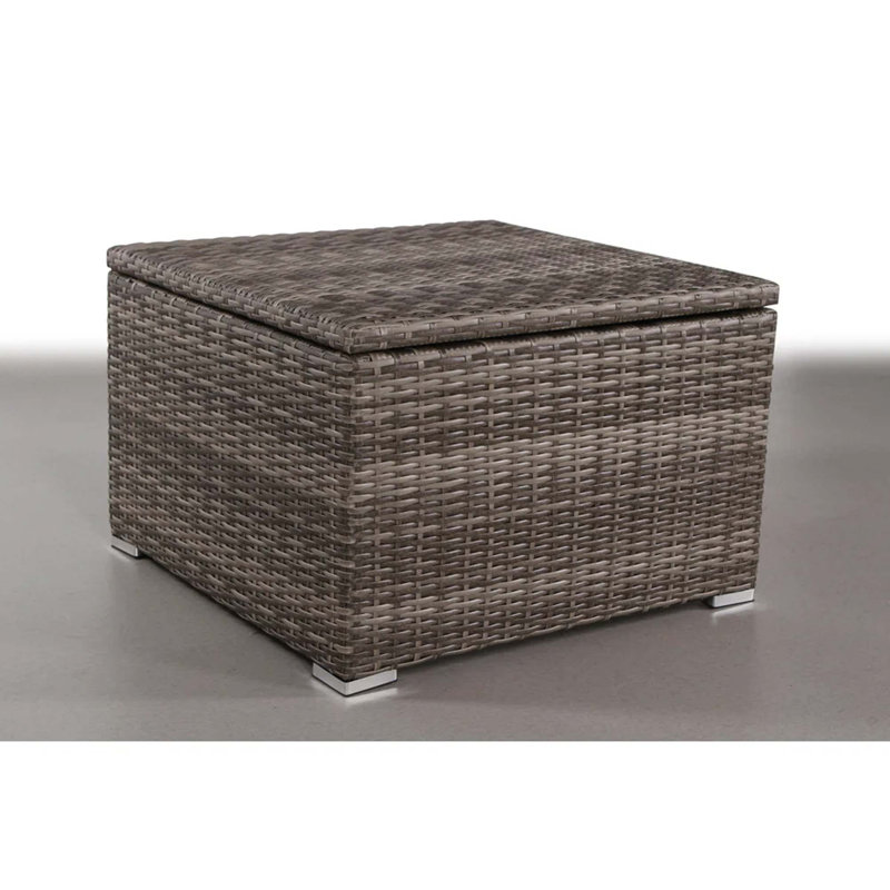 Wicker Sectional Corner Table with Storage and No Assembly