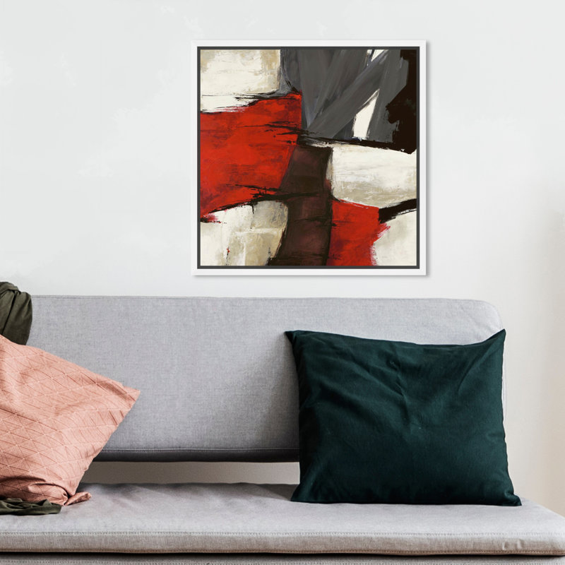 Abstrait Sai - Rubrum - impression sur toile tendue, Toile avec cadre, H 12 po x l 12 po, Blanc