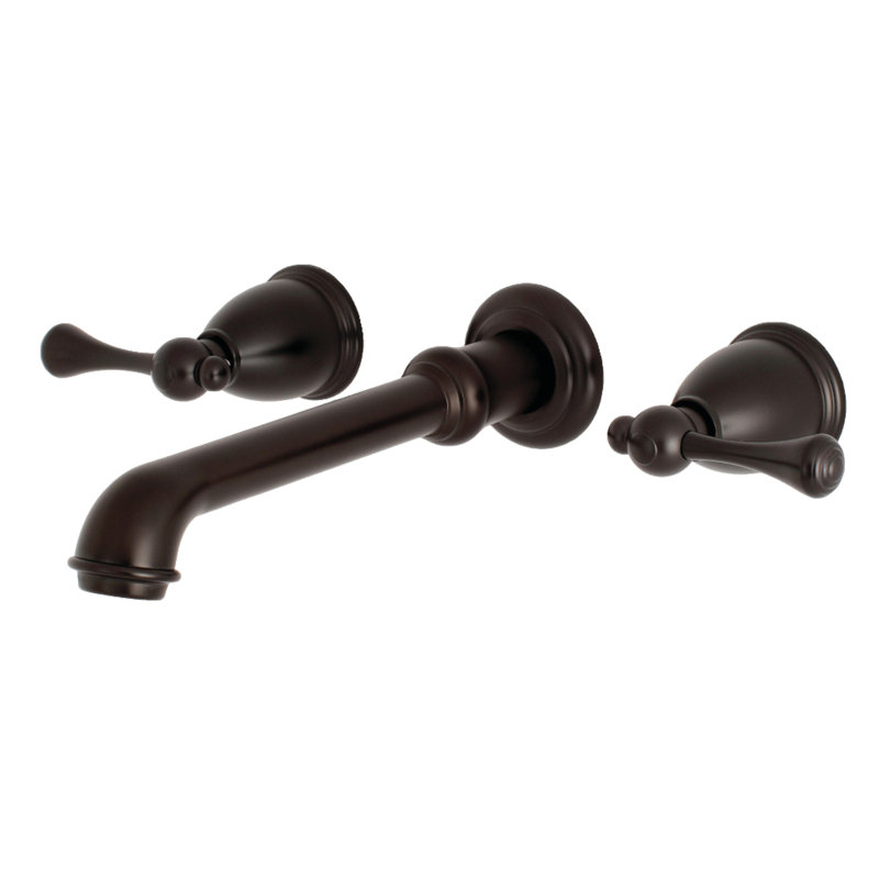 Kingston Brass English Country Two-Handle 3-Hole Wall Mount Roman Tub Faucet, Oil Rubbed Bronze