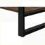 Table basse industrielle en similicuir brun avec pieds en métal noir et rangement pour le salon-359937454