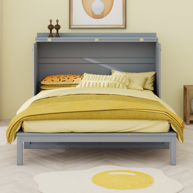 Lit escamotable peu encombrant, gris