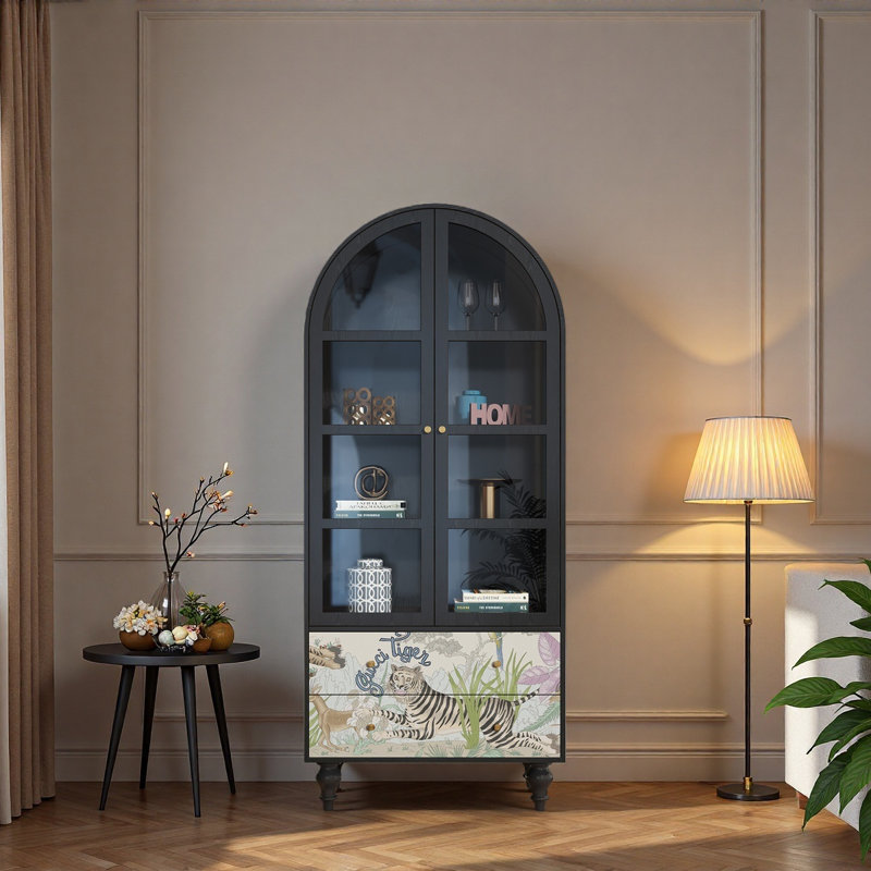 Vitrine en bois massif Vintage