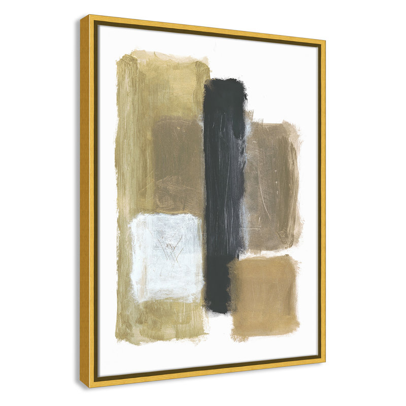 «Metallic Blocking No 2 - Floater Frame», reproduction d'art sur toile, Cadre doré, H 24 po x l 18 po x P 2 po
