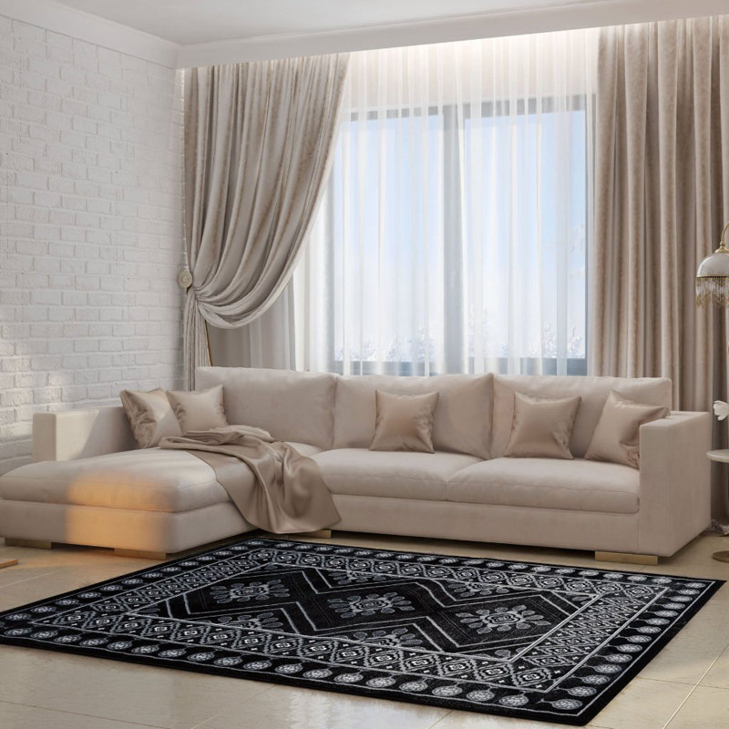 Tapis noir Sud-Ouest, Rectangle 7 pi 10 po x 10 pi 5 po