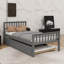Structure de lit plateforme robuste en bois robuste avec lit gigogne escamotable-622604838