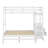 Twin over Full Bunk Bed with Built-In Desk & 3 Drawers, Solid Wood, White