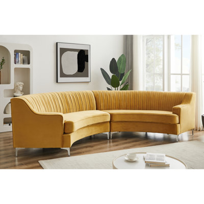 Velours doré spécial courbé - 139,68 po Profondeur, 41,62 po Largeur, 22,84 po Hauteur, extraordinaire 195,13 lb