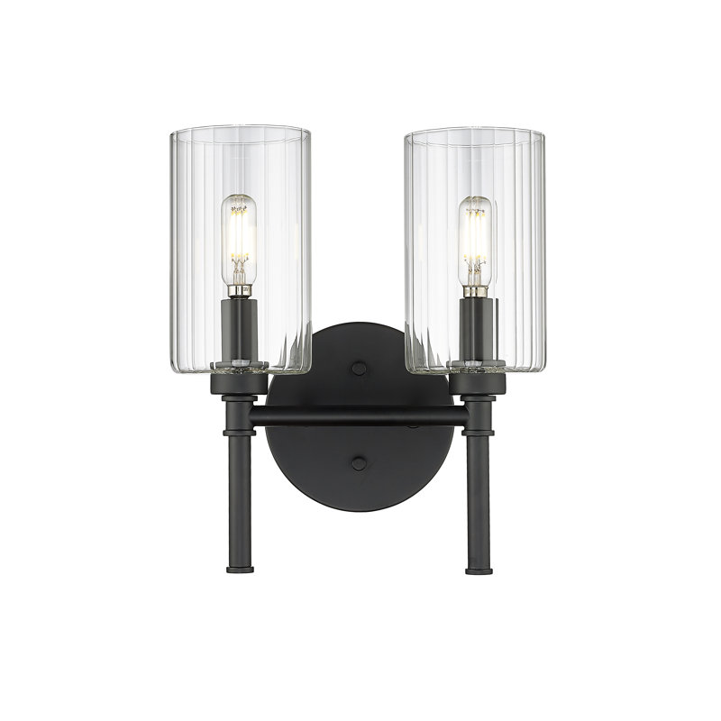 Meuble-lavabo 2 lumières avec biseau transparent Millennium Lighting Chastine, Nickel poli