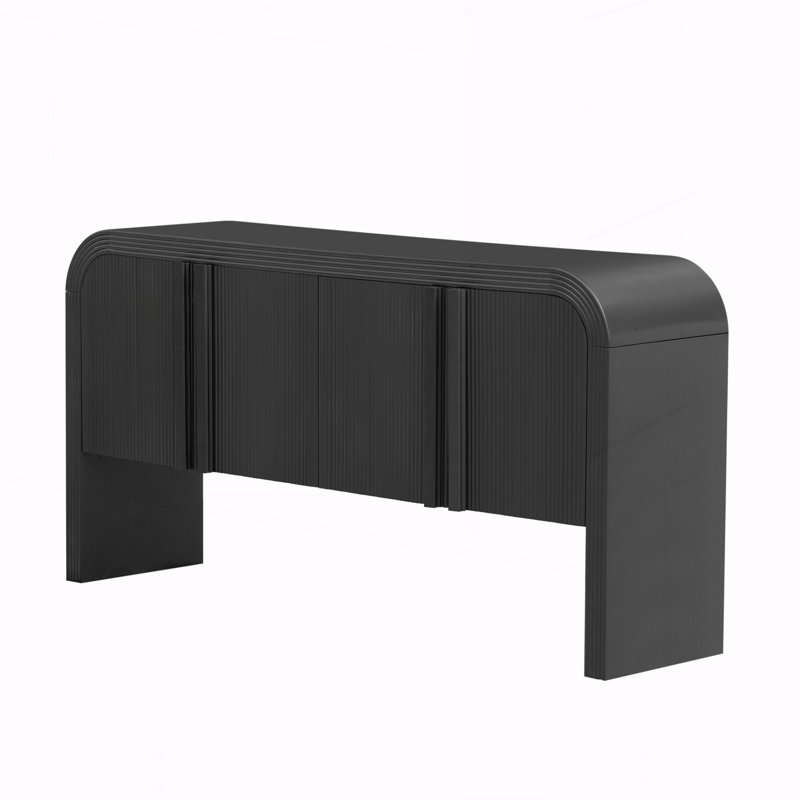 Table à vagues avec console réglable à 4 portes et tablette réglable, Black