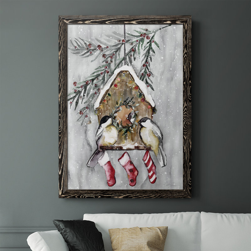 Giachetti Winter Birds, reproduction d'art sur toile, Noir, H 43,5 po x l 31,5 po x P 1 po