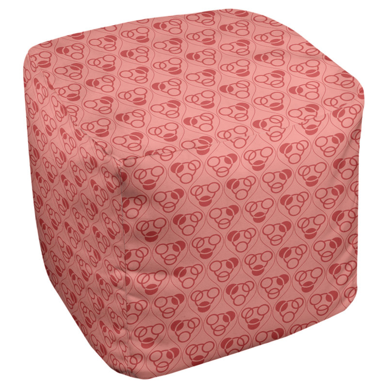 Repose-pieds à cubes classic circle ondulations, Rouge