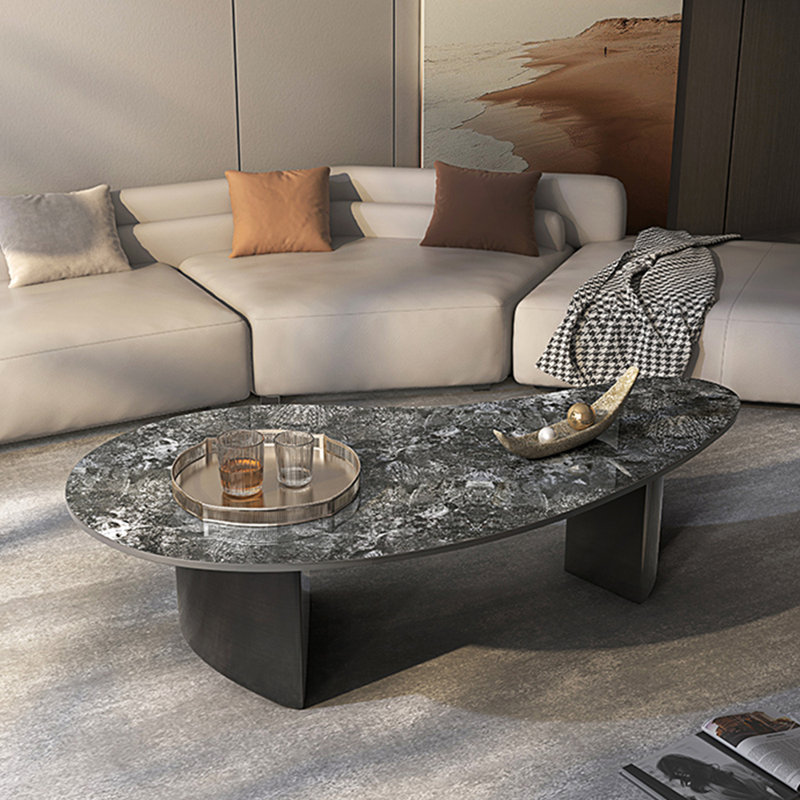 Table basse de salon simple de luxe, Noir, H 15,7 po x L 55,1 po x l 27,6 po