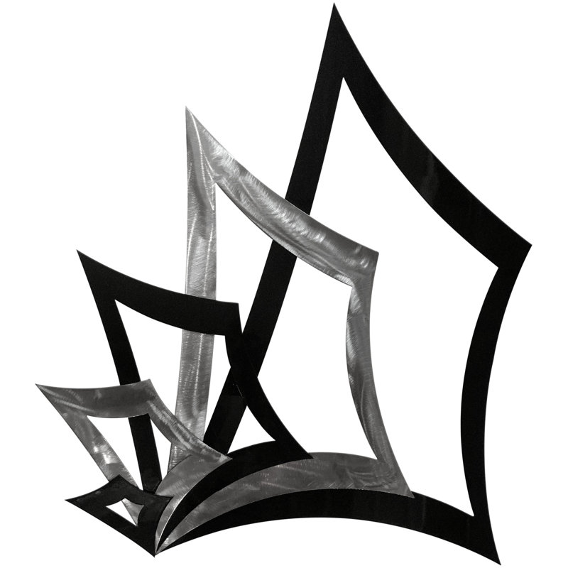 Handmade Modern Abstract Wall Decor on Metal, Metallic Black