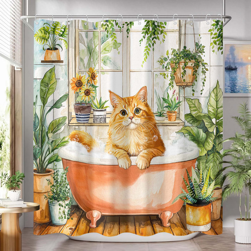 Drôle de rideau de douche avec 12 crochets