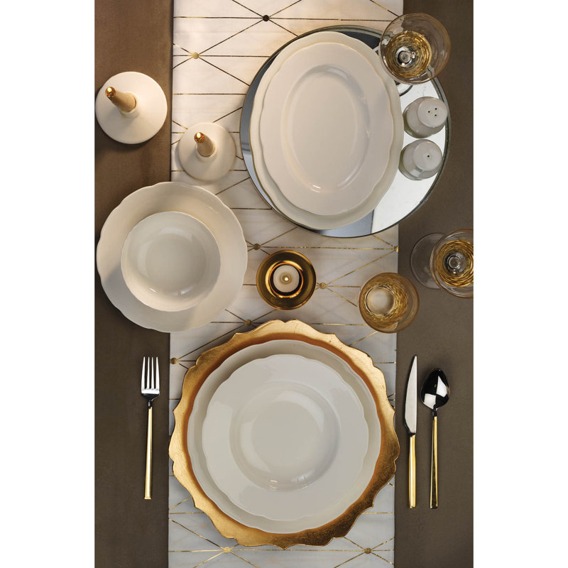 Porcelain China Dinnerware Set 53 Piece - Service for 12