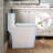 Compact Modern One Piece Toilet for Small Bathrooms, Elongated Skirted Toilet with Soft Close Seat, MAP 800 Powerful 1.28 GPF Flush