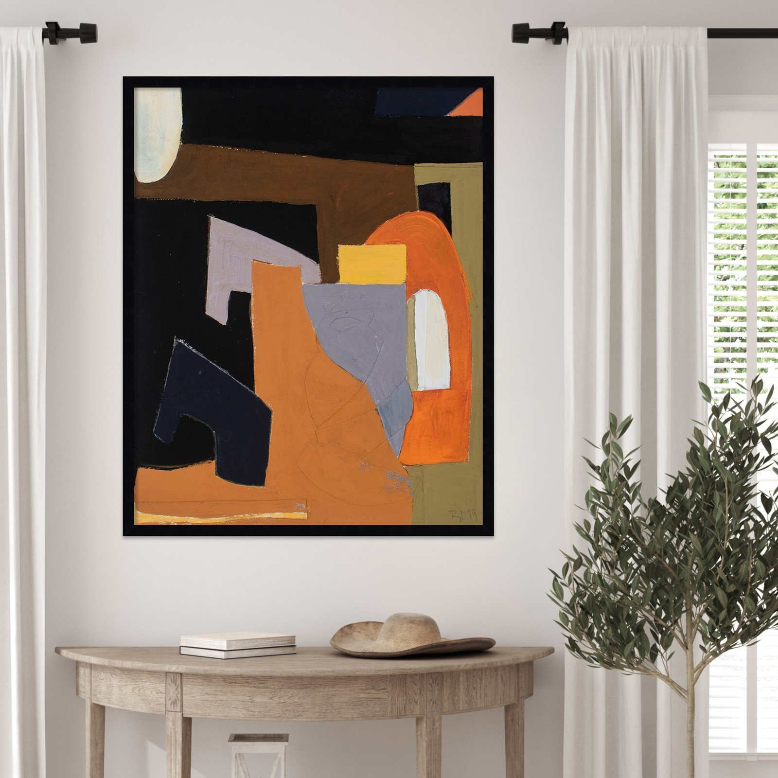 Solano "The Olive Press Room" Print, 33" H x 27" W, Black