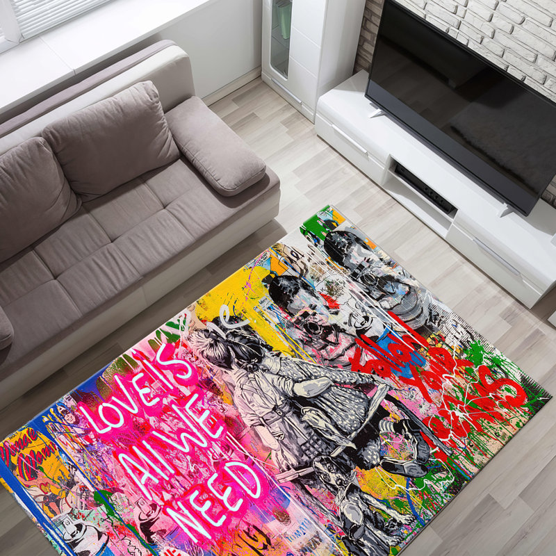 Colorful Bohemian Printed Rug Made of Soft Non Woven Material Ideal for Adding a Vibrant Touch to Any Room Setting