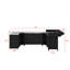Ensemble de cuisine extérieure 6 pièces en cèdre noir avec évier, double rangement d'angle, meuble-réfrigérateur et bar-135351242