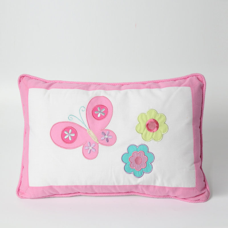 Butterfly Flower 100% Cotton Lumbar Pillow