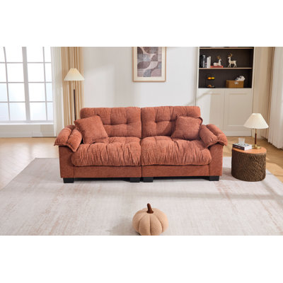 Canapé décontracté en chenille 3 places Casual Orange