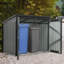 La poubelle contient 2 poubelles en métal pour le rangement des ordures, en acier inoxydable galvanisé, une remise pour la cour de jardin