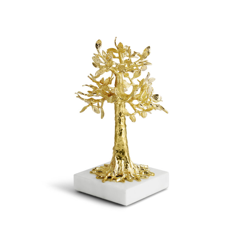 Flights of Fancy Foliated Cross Sculpture, Gold