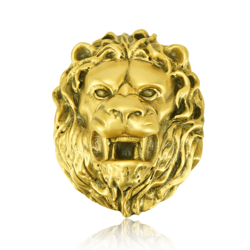 LION IN WINTER KNOB FLORENTINE, Museum Gold