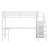Metal Loft Bed With L-Shaped Desk And USB, Wardrobe And  Shelf, High Loft Bed With LED For Kids Teens Adults-268928732-268928735