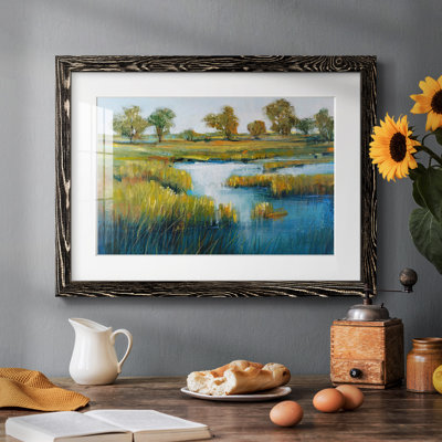 Marshland View IV - Art mural mural mat et encadré sous verre acrylique