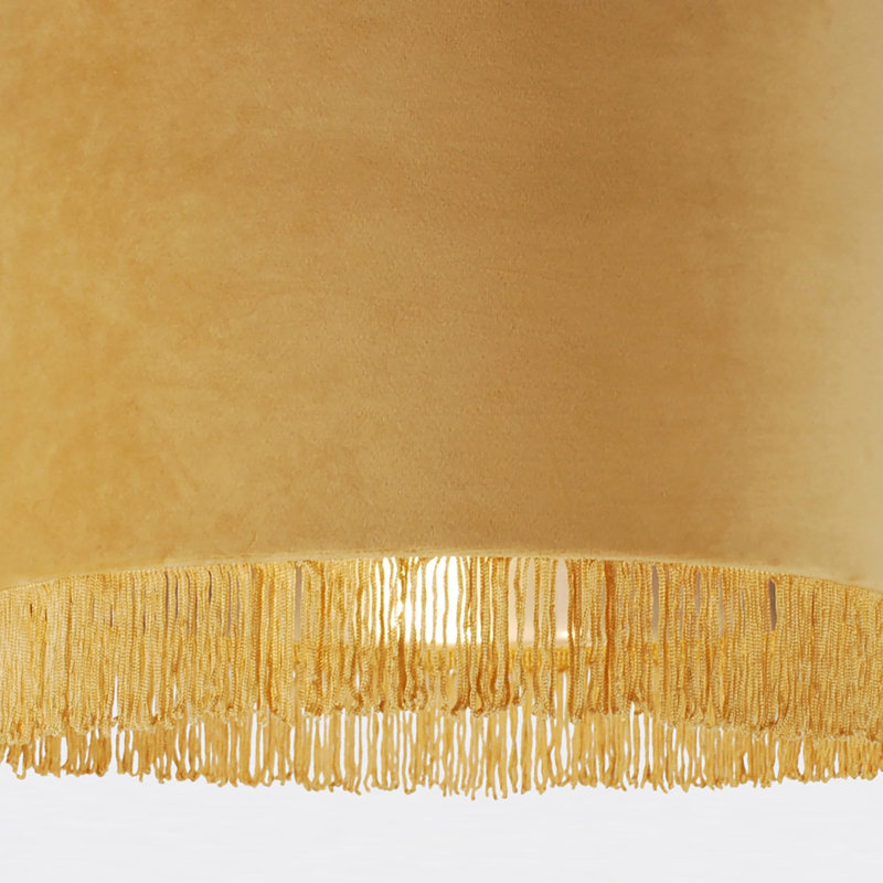 23cm H Velvet Drum Pendant Shade ( Uno ), Sand