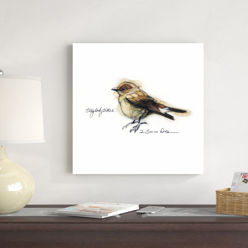 Étude d'oiseaux chanteurs I, H 20 po x l 20 po