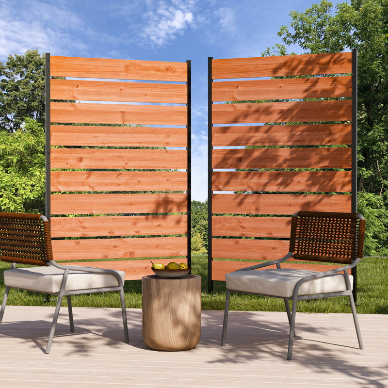 Paravent de terrasse en bois de cèdre avec piquets de terrasse en bois de cèdre H 60 po x l 38 po Frances