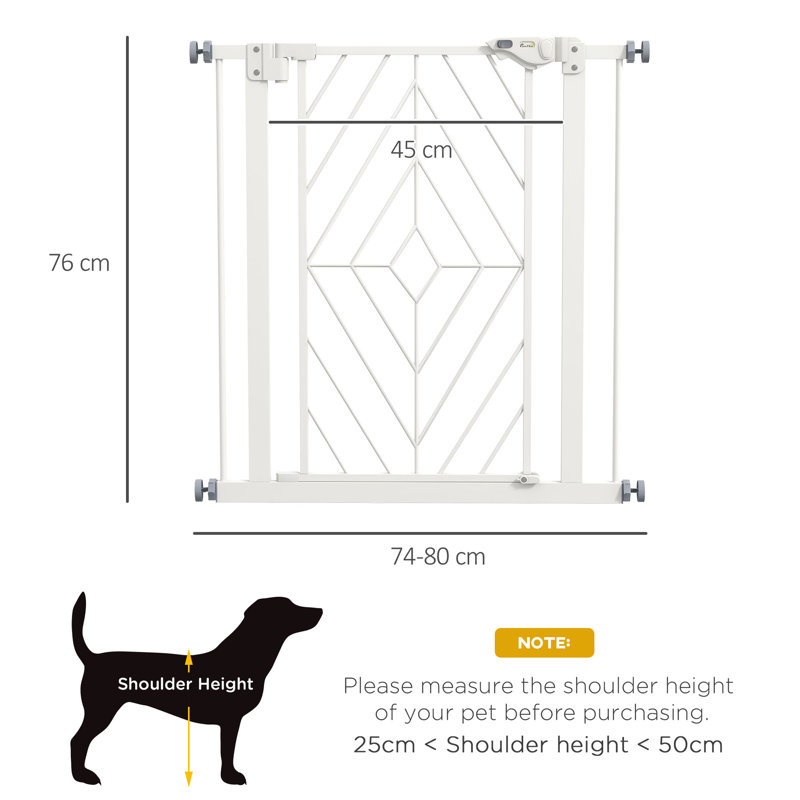 Pressure Mounted Pet Gate, 74-80 cm