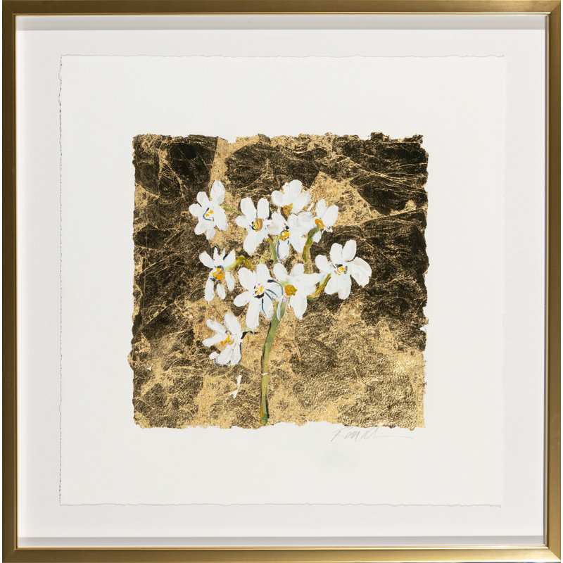 «Gold & Narcissus» par Robert Robinson - Peinture encadrée sur papier