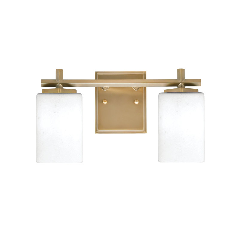 Barre d'éclairage de salle de bain 3 lumières Mariko avec verre mousseline 4 po, H 8,25 po x l 14,25 po x P 6,25 po